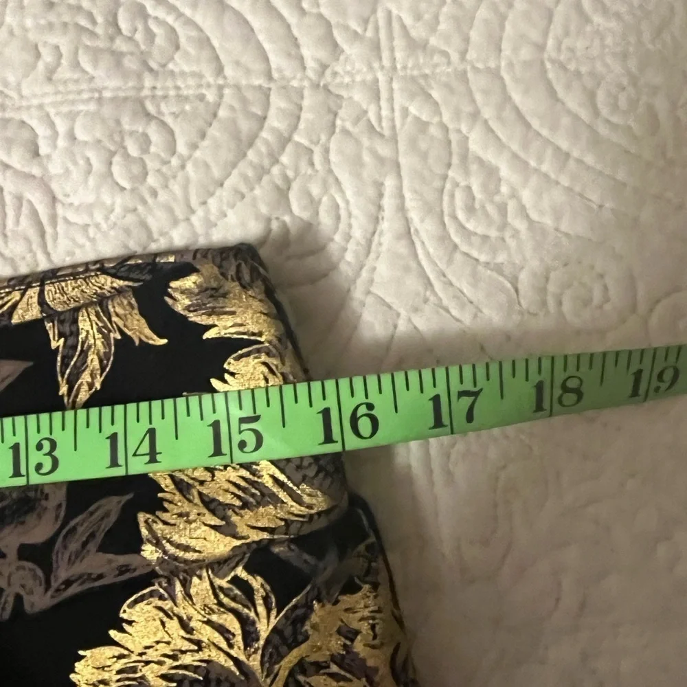 Soft Surroundings Black and Gold Patterned Ankle Pants, Small Petite - Picture 6 of 7